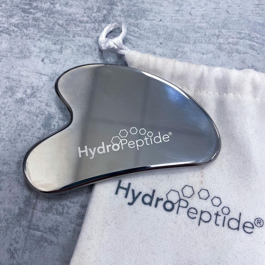 Шкребок гуаша з медичної сталі для масажу шкіри HydroPeptide Stainless Steel Gua Sha, фото 1