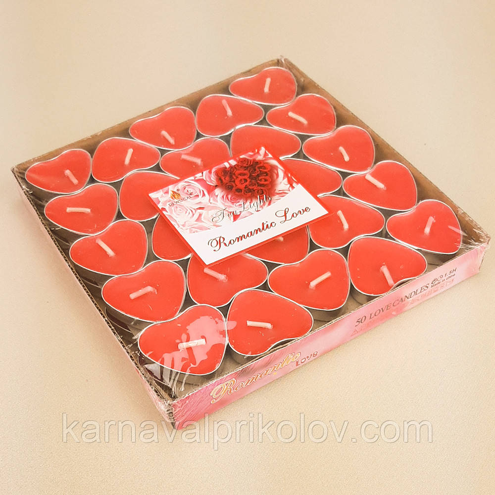 Свічки плаваючі Серце (уп. 50шт) червоні