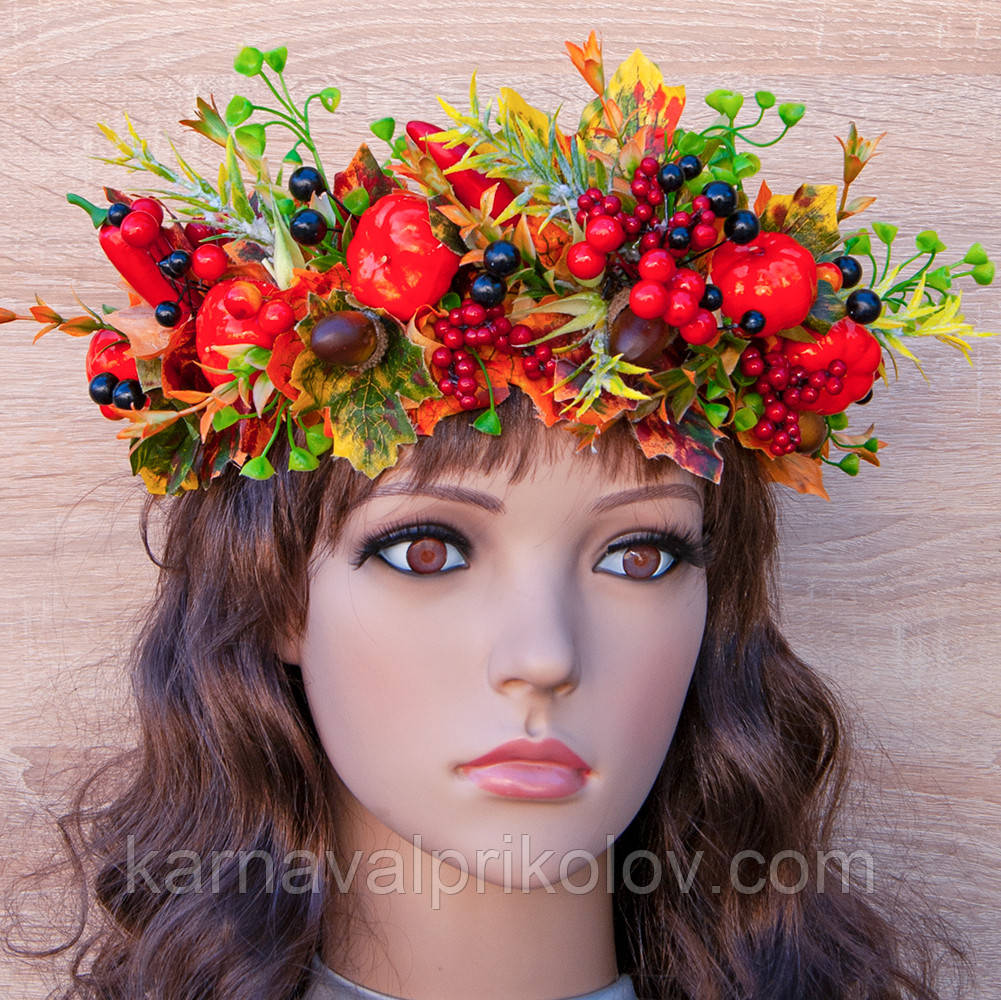 Український осінній віночок на голову на голову Полюшка 12231