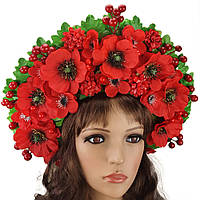Український вінок високий на голову Стефанія 9352