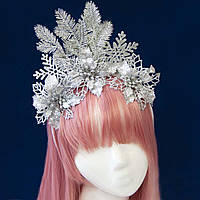 Аксесуар новорічний обідок 52002 Блиск (срібний)