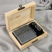 Камені для віскі Stones у дерев'яній скриньці (сірі)