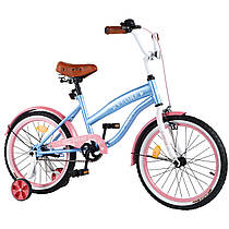 Велосипед дитячий двоколесний 16" Tilly Cruiser T-21631 blue/pink рожевий