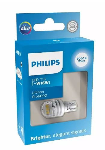 Габарити Philips 11067CU60X1 W16W White Ultinon Pro6000 12V W2.1X9.5d 6000 K 1 pcs. blister