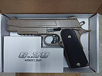 Страйкбольний пістолет Galaxy Colt, металевий, пружинний G.38D