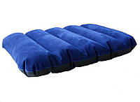 Надувная флокированная подушка синяя Intex 68672