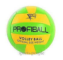 М'яч волейбольний Profiball MS 3159, зшитий, PVC, різний. кольору жовтий із зеленим