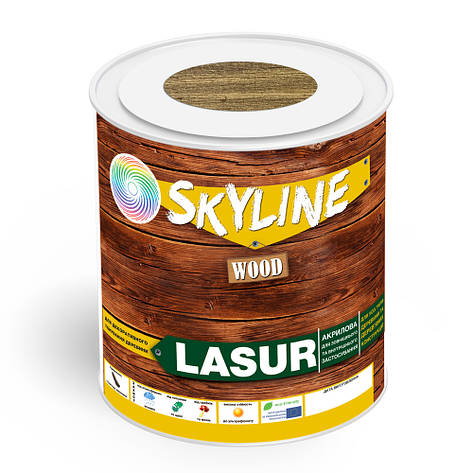 Лазур декоративно-захисна для обробки дерева LASUR Wood SkyLine Палісандр 0.75 л, фото 1