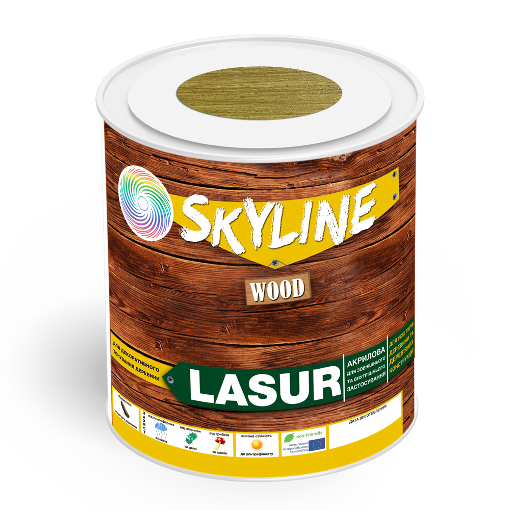 Лазур декоративно-захисна для обробки дерева LASUR Wood SkyLine Дуб світлий 0.75 л
