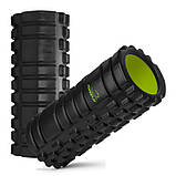 Масажний ролик (роллер) PowerPlay 4025 Massage Roller Чорно-зелений (33x15см.), фото 3