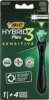 Станок для бритья BIC Flex 3 Hybrid Sensitive (4 сменные кассеты)
