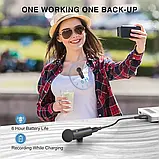 Fifine M8 петличний бездротовий подвійний мікрофон для смартфона з роз'ємом Type-C + перехідник для iPhone, фото 10