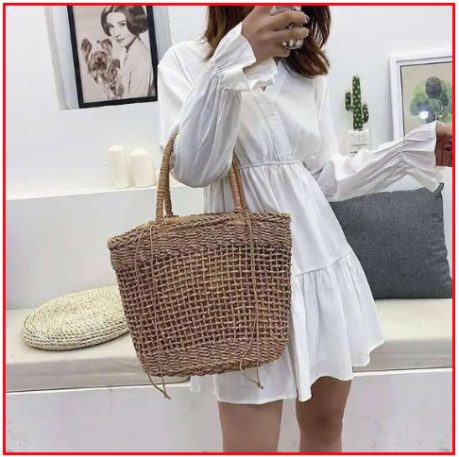 Модная летняя плетеная женская сумка из полиуретана stylish weaving пляжная сумочка - фото 1 - id-p1860411019
