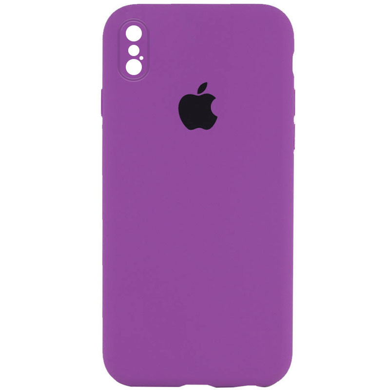 Чохол Silicone Case Square Full Camera Protective (AA) для Apple iPhone XS Max (6.5") Фіолетовий / Grape, фото 1