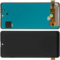 Дисплей Samsung A715 Galaxy A71 (small size) модуль в сборе с тачскрином, черный, OLED