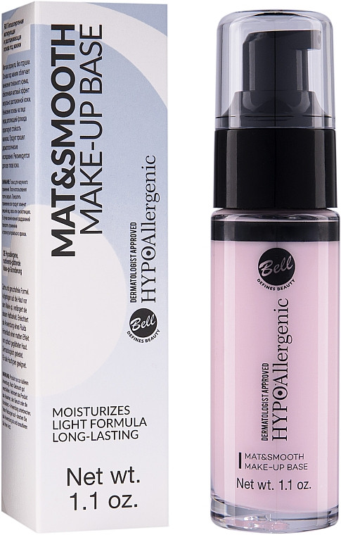Гіпоалергенна матувальна база для макіяжу Bell Hypo Allergenic Mat&Smooth Make-Up Base, 30 г
