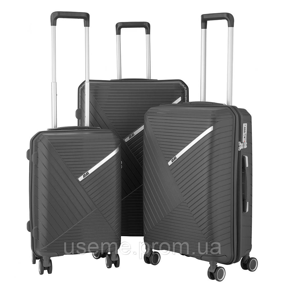 2E Набір пластикових валіз , SIGMA,(L+M+S), 4 колеса, графіт USE - фото 2 - id-p1862306554