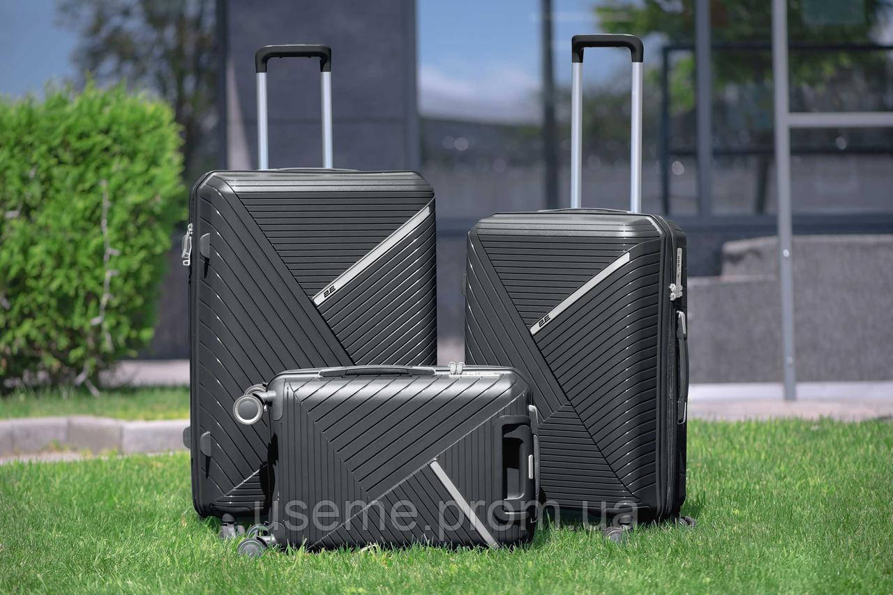 2E Набір пластикових валіз , SIGMA,(L+M+S), 4 колеса, графіт USE - фото 3 - id-p1862306554