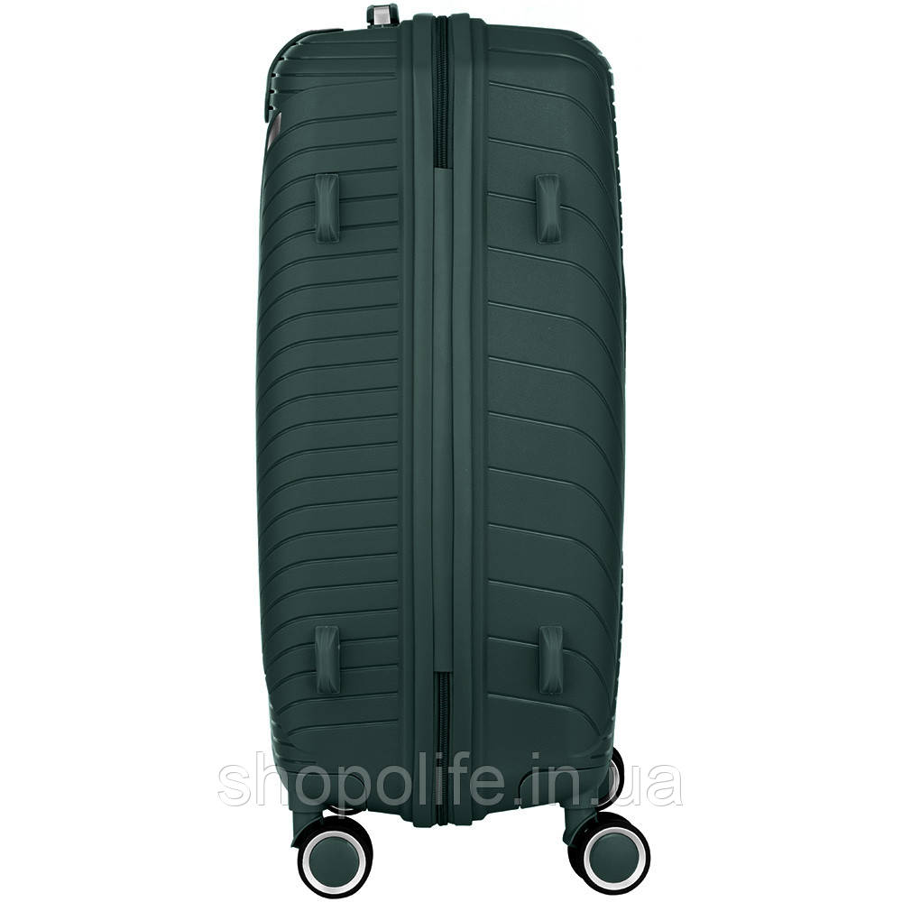 2E Набір пластикових валіз , SIGMA,(L+M+S), 4 колеса, смарагд SPL - фото 10 - id-p1862305448