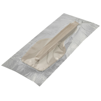 Ложка складна пластикова біла в індивідуальній упаковці 10,7 см (100шт/уп)