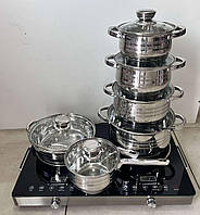 Набор посуды из нержавеющей стали Zurrichberg ZB-8013 12 предметов, набор кастрюль