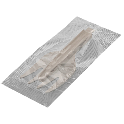Виделка складна пластикова біла в індивідуальній упаковці 10,7 см