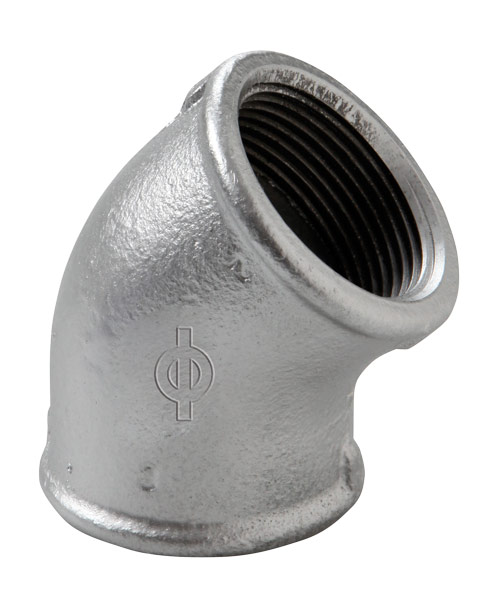 Відведення нарізний Berg Montana DN 3/4" (45° ВВ) білий чавун (Іспанія) 12025004, фото 1