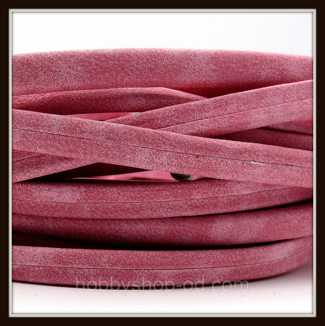 Шнур замшевий 10*5 мм, колір рожевий, фото 1