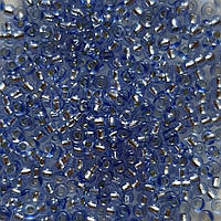 Бисер кристальный сольгель с серебряной серединкой 78131 синий 50 г