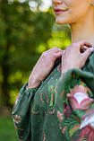Зелена дизайнерська вишиванка в стилі бохо, арт.4620, фото 5