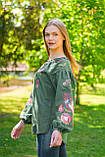 Зелена дизайнерська вишиванка в стилі бохо, арт.4620, фото 7
