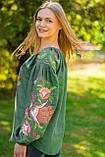 Зелена дизайнерська вишиванка в стилі бохо, арт.4620, фото 3