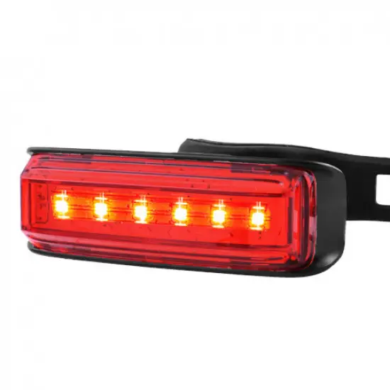 Велосипедний ліхтар габарит AYQ-0115-6SMD Red + microUSB + 5 режимів
