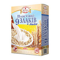 Смесь хлопьев 9 злаков + лен моментального приготовления Козуб продукт 600 г