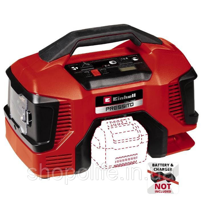 Einhell Компресор акум PRESSITO 18/21, 18В, PXC, 14-9 та 6 л/хв, 10.5 бар SPL - фото 1 - id-p1862323636