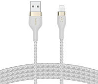 Belkin Кабель USB-A - Lightning плетений, силіконовий, з ремінцем на магніті, 1м, білий SPL