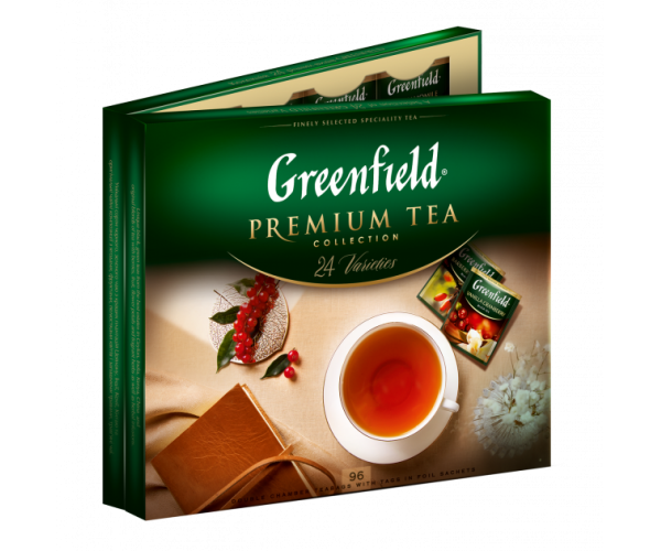 Подарунковий набір чаю Greenfield Асорті Premium tea Collection 24 виду 96 шт 167,2 г