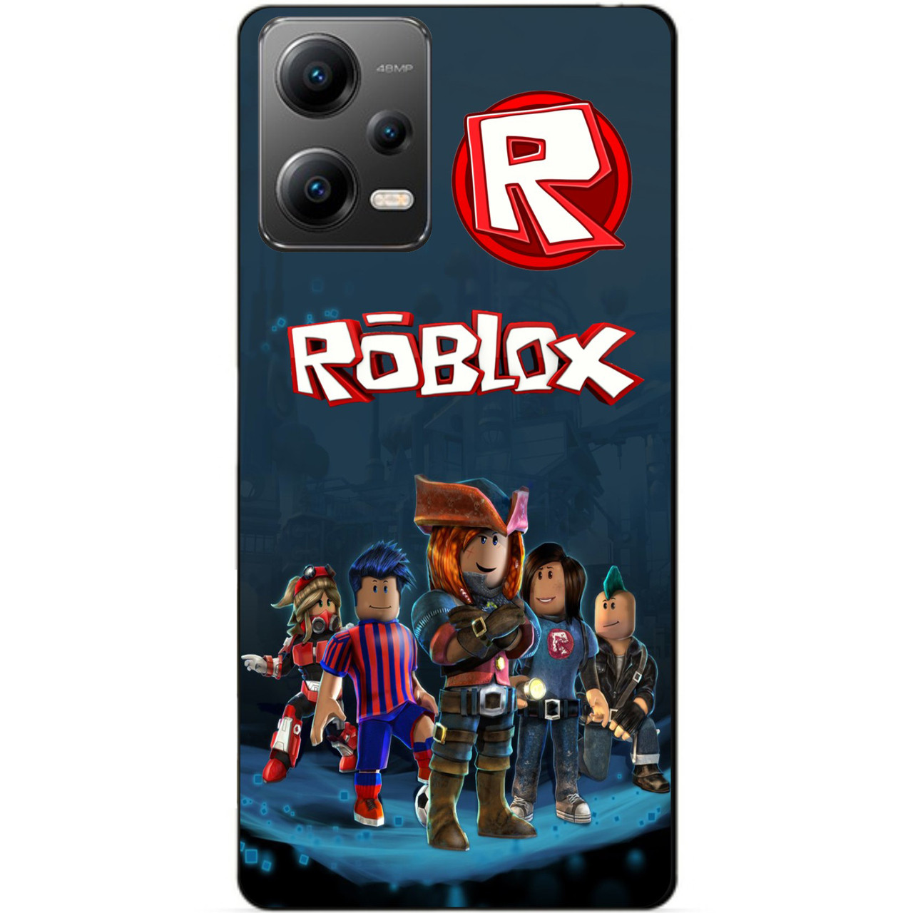 Силіконовий бампер чохол для Xiaomi Poco X5 5G з малюнком Roblox Роблокс