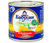 Кукурудза цукрова консервована ключ ж/б Бабусин продукт 340 г