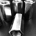 DIN 6334 Гайка муфта подовжена 5 цинк, фото 3