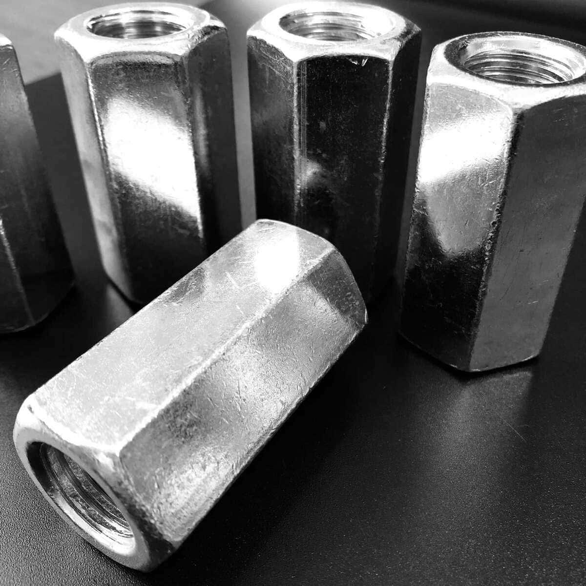 DIN 6334 Гайка муфта подовжена 5 цинк, фото 1