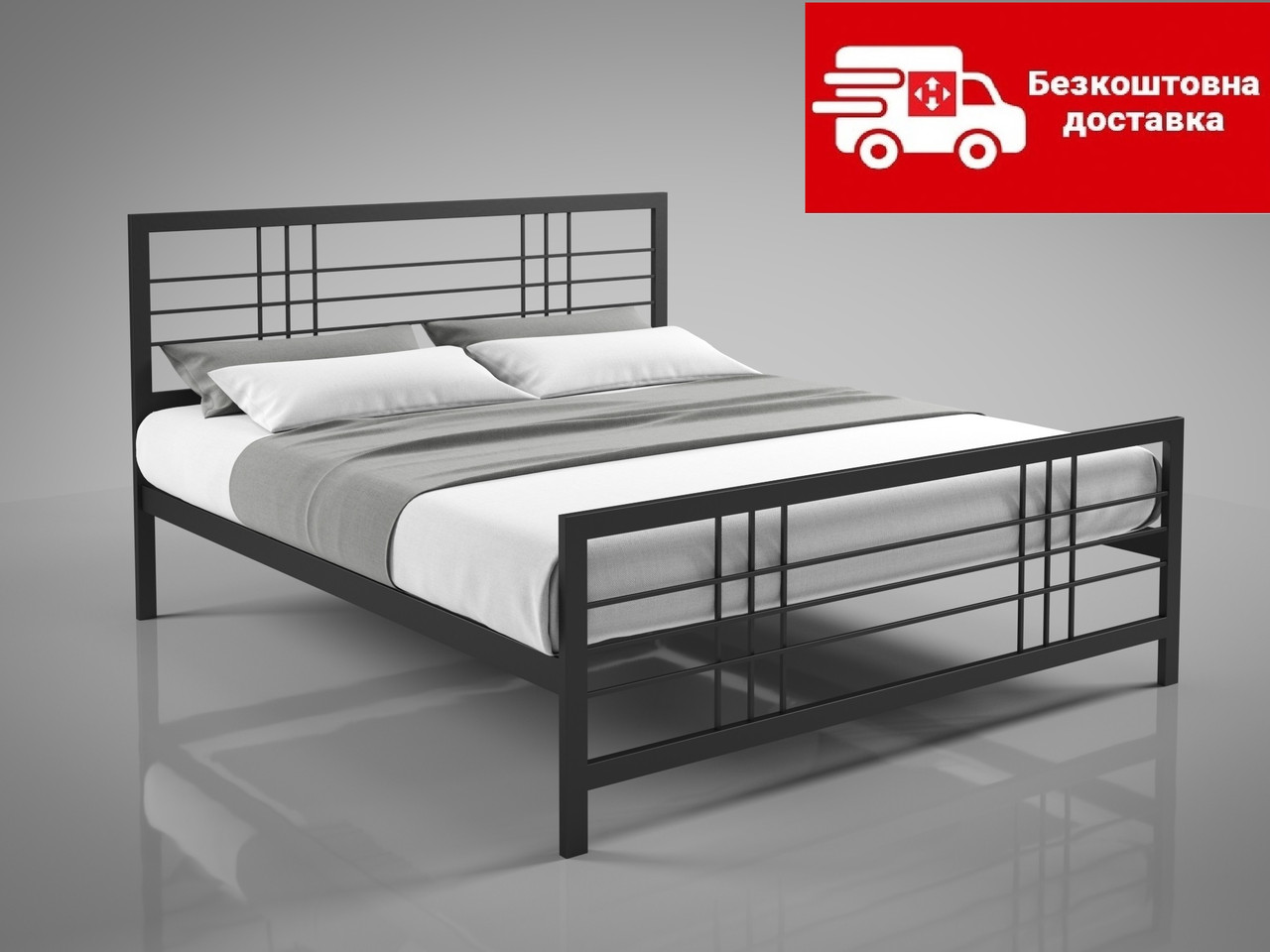 Ліжко Дамаск 140*190 металеве LOFT, фото 1