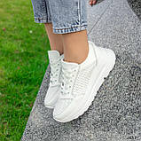 Кросівки жіночі білі шкіряні літні перфоровані Натуральна шкіра перфорація Розміри 36 38 41, фото 5