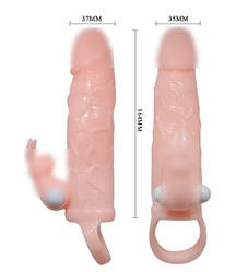 Подовжуюча насадка на пеніс з вібрацією Brave Man від Baile   | Knopka