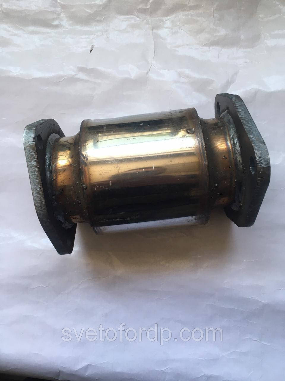 Пламегасник колекторний з фланцями Авео, Лачетті 1.6 (вставка замість каталізатора) нержавіюча сталь, фото 1