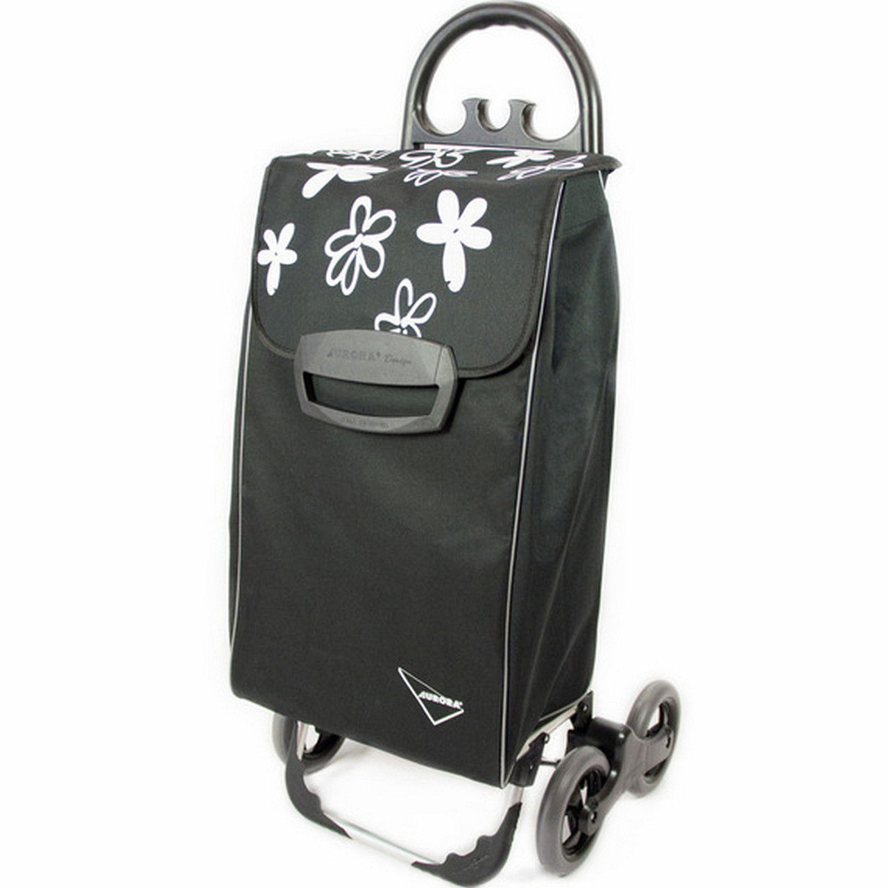 Сумка-візок господарська на колесах тачка кравчучка Aurora Avanti 4 Basic 50 Black/Grey Flower