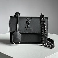 Черная женская сумка Yves Saint Laurent Sunset Mini Chain