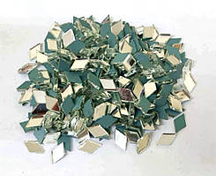 Набір шматочків мозаїки слюда форма РОМБ 200 грам 340 шт колір Срібне