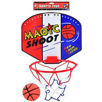 Баскетбольное кольцо игровое детское пластик, щит-пластик, сетка, мяч, MR0827