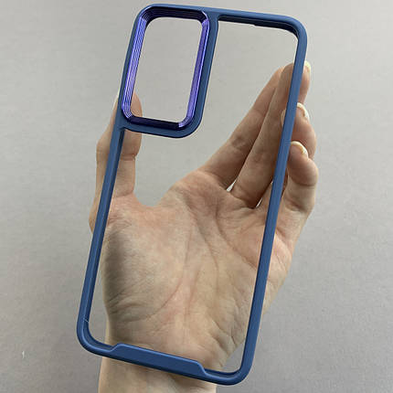 Чохол для Samsung Galaxy S23 Plus прозорий із бортиком для камери чохол на самсунг с23 плюс синій k6h, фото 1